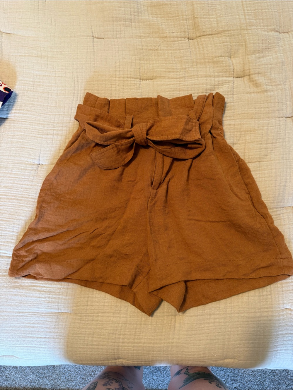 a new day Rust Brown Paperbag Waist Tie-Front Women’s Shorts
